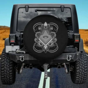 All seeing eye ornate square compass spare tire cover with no camera hole for Jeep and RV