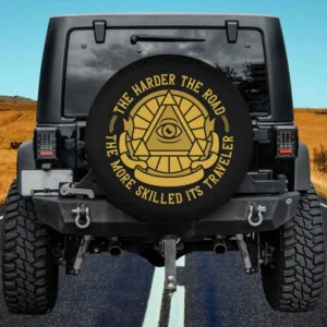 All seeing eye pyramid masonic quote spare tire cover for Honda CRV, Jeep, RV
