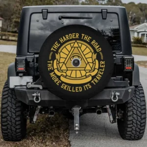 Masonic quote spare tire cover with all seeing eye pyramid and camera hole for Honda CRV