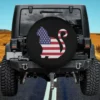 American flag silhouette cat patriotic spare tire cover for Jeep, SUV, RV