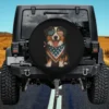 American Flag Sunglasses Bandana Australian Shepherd Spare Tire Cover No Camera Hole