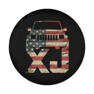 Distressed American flag XJ 4x4 graphic design for spare tire cover