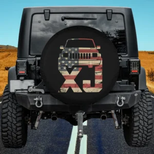 American flag XJ 4x4 graphic spare tire cover for Honda CRV with no camera hole
