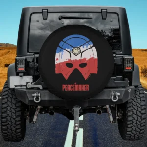 Americana paint splatter Peacemaker helmet spare tire cover no camera hole for travel trailer, Jeep, RV