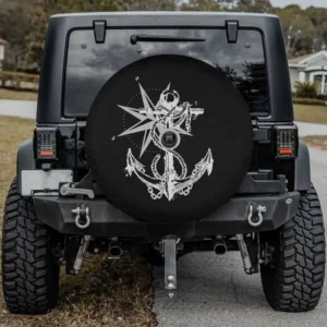 anchor compass rope nautical jeep spare tire cover with camera hole