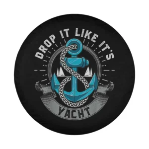 Anchor rope funny sailor tire cover design for RVs and campers