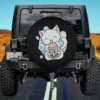 anime boba tea cat kawaii paw bubble spare tire cover on Jeep