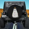 Annoyed Christmas Lights Cat Funny Spare Tire Cover No Camera Hole