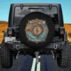 antique compass and ocean waves design ford bronco sport spare tire cover no camera hole