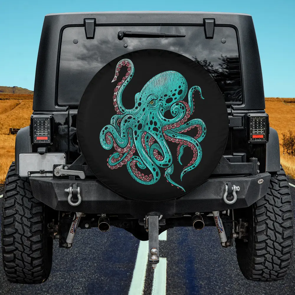 Aqua Kraken Tentacles Suction Cups Octopus Spare Tire Cover No Camera Hole