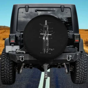 architectural compass patent blueprint spare tire cover no camera hole for Jeep Wrangler