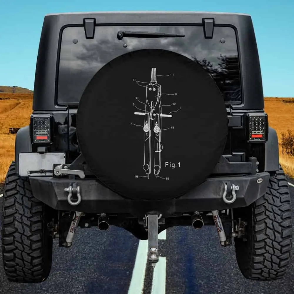 architectural compass patent blueprint spare tire cover no camera hole for Jeep Wrangler
