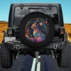Astronaut cat with galaxy planets space cat spare tire cover for Jeep SUV RV