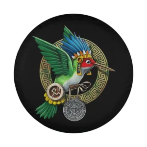 Aztec god Huitzilopochtli medallion hummingbird design artwork