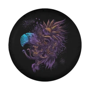 Aztec skull cool death's head skeleton Inca Maya tribal art design for spare tire cover