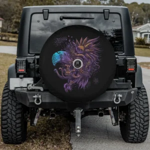 Aztec skull cool death's head skeleton Inca Maya tribal art spare tire cover with camera hole