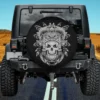 Aztec warrior skeleton Mexican Aztec civilization spare tire cover without camera hole on Jeep