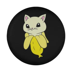 banana cat kawaii yellow banana cat spare tire cover cartoon design