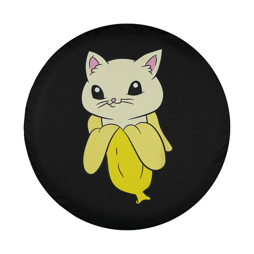 banana cat kawaii yellow banana cat spare tire cover cartoon design