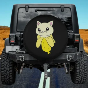 banana cat kawaii yellow banana cat spare tire cover no camera hole for Jeep