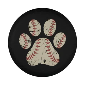 baseball dog paw print softball sports fan dog design only spare tire cover