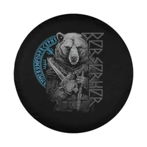 Berserk bear warrior Odin runes Norse compass Viking design only