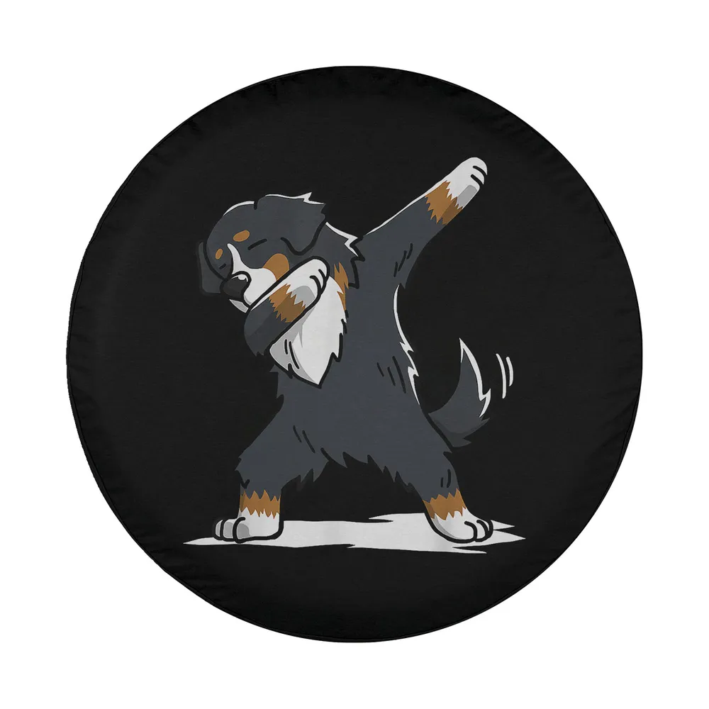 bernese mountain dog dab dance cartoon design for spare tire cover