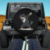 bernese mountain dog dab dance cartoon spare tire cover with no camera hole