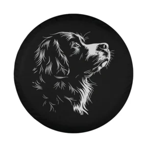 Bernese Mountain Dog face white sketch graphic design for tire cover