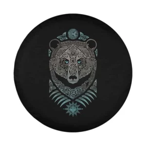 Berserk bear Odin runes Norse compass Viking design for Jeep Gladiator spare tire cover