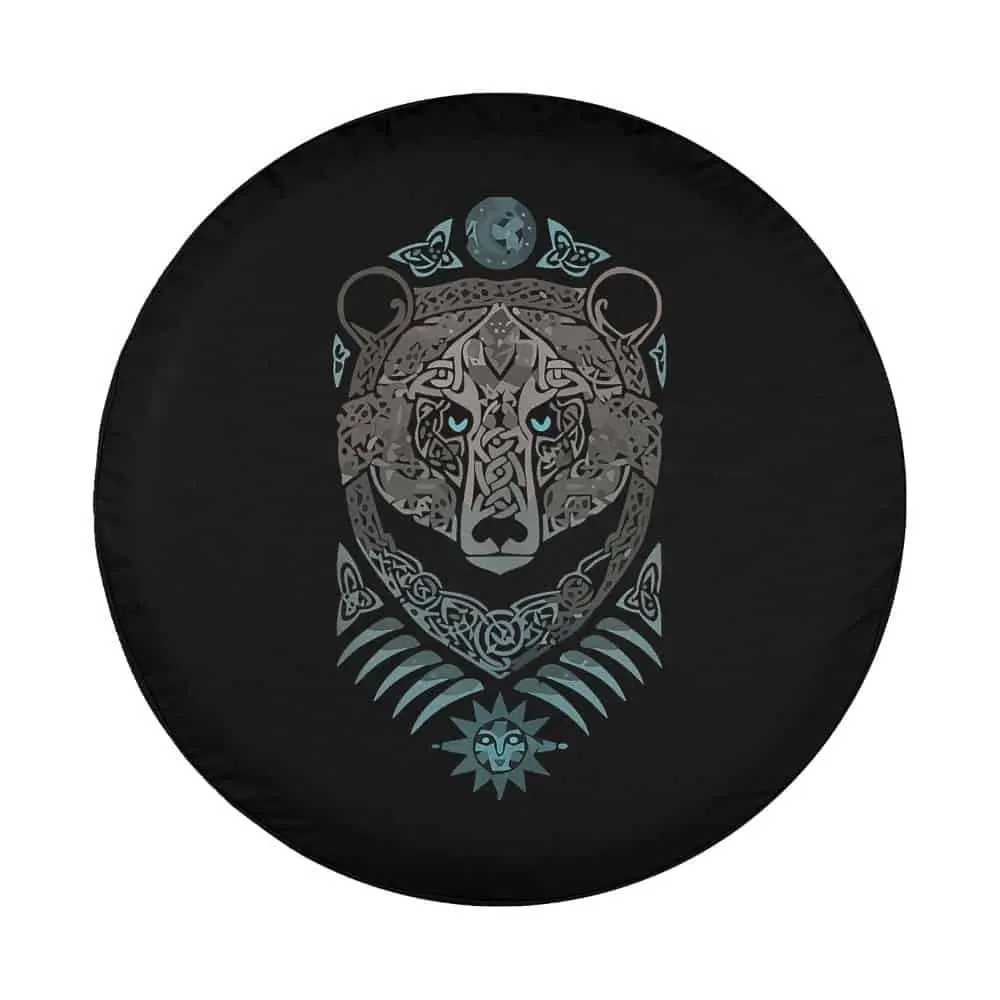 Berserk bear Odin runes Norse compass Viking design for Jeep Gladiator spare tire cover