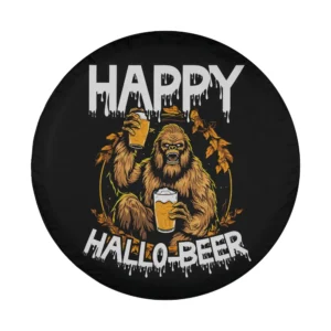 Bigfoot beer mug autumn leaves Halloween spare tire cover design only