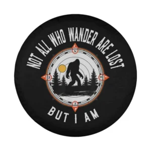 Bigfoot hiking compass forest design for spare tire cover art only