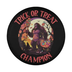 Bigfoot trick or treat champion pumpkin candy bucket Halloween design