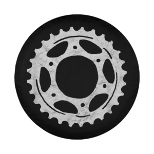 Vintage minimalist bike sprocket gear design for spare tire cover