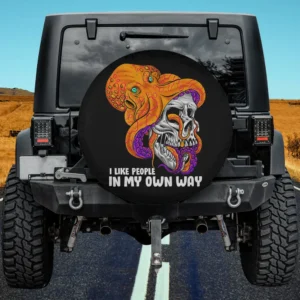 bizarre orange octopus purple skull goth spare tire cover no camera hole