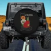 Black cat silhouette with floral accent spare tire cover for Jeep SUV RV no camera hole