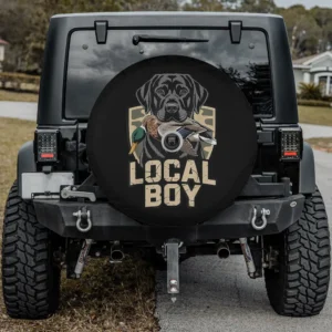 black labrador mallard duck hunting spare tire cover with backup camera hole
