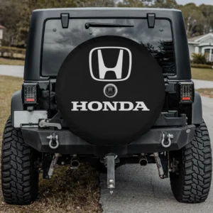 Black white Honda emblem standard logo spare tire cover with backup camera hole for CRV
