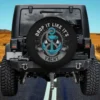 Blue anchor coiled rope funny sailor spare tire cover for RV and camper
