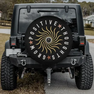Boho sun star grow positive thoughts spare tire cover with camera hole for Ford Bronco Sport