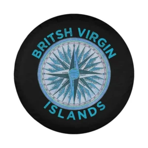 British Virgin Islands compass rose vintage design for spare tire cover