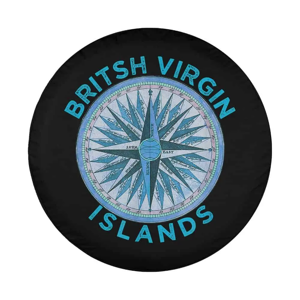 British Virgin Islands compass rose vintage design for spare tire cover