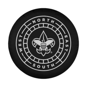 BSA compass emblem and directional design for spare tire cover