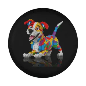 Building blocks dog sculpture design for custom spare tire cover