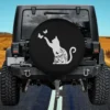 Butterfly wildflower silhouette cat spare tire cover with no camera hole for Jeep and SUV