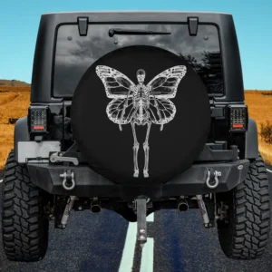 Butterfly wings skeleton goth fairycore spare tire cover with no camera hole