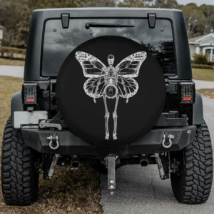 Butterfly wings skeleton goth fairycore spare tire cover with backup camera hole