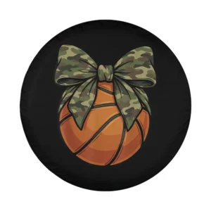 Camo bow basketball coquette basketball mom spare tire cover graphic design only