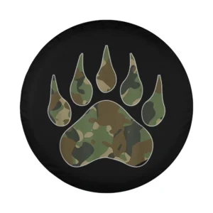 Camo bear claw print camouflage design for Jeep Cherokee spare tire cover